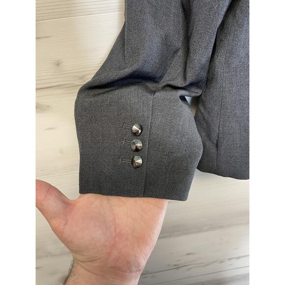 Premise Blazer Womens 8 Charcoal Heather Open Front Suit Jacket Cut & Sewn Work - Picture 11 of 11